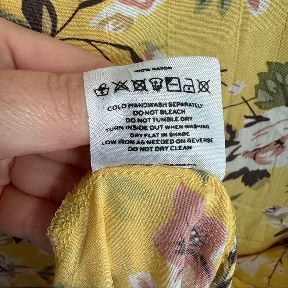 Faithful The Brand Yellow Jeanette Floral Mini Dress Size Small - Picture 8 of 9